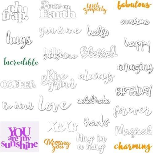 "Peace on Earth" "With sympathy" Words Metal Cutting Dies for DIY Craft Making Card Album Decorative Embossing Stencils New 2020