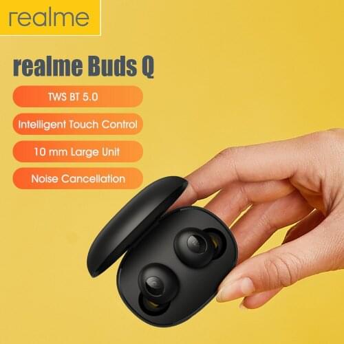 Original realme Buds Q TWS Wireless Earbuds BT5.0 Stereo Sound In-ear Earphones Touch Control 20 Hours Battery IPX4 Waterproof