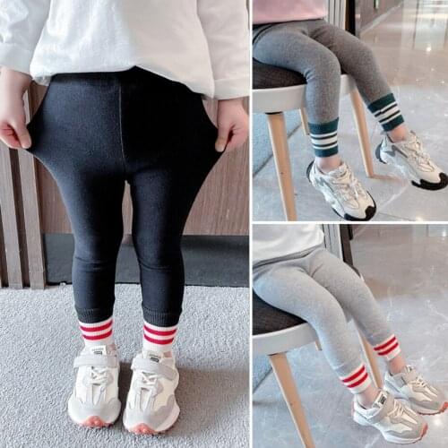 Toddler Girls Slim Leggings Skinny Elastic Pants Leggins Kids Striped Pants for Girls Children Clothing