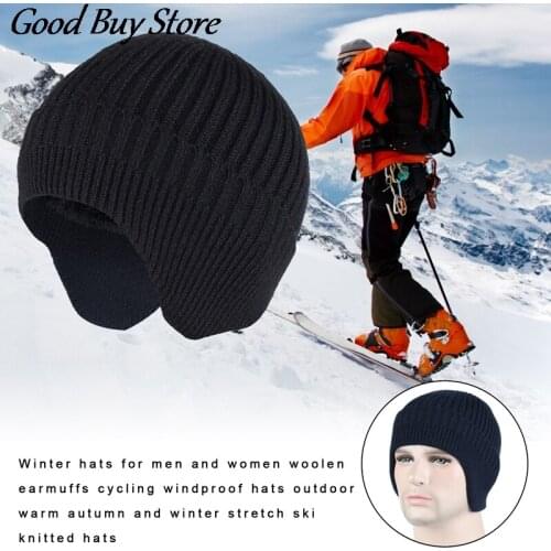 Windproof Winter Knitting Hats Women Men Keep Warm Fleece Hat Comfortable Knitwear Cap Motorcycle Climbing Skiing Hiking Caps