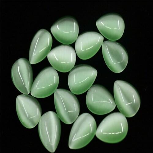 Green flatback crystals stones Cabochon Dome kat eye making Jewels round oval Teardrop Navette