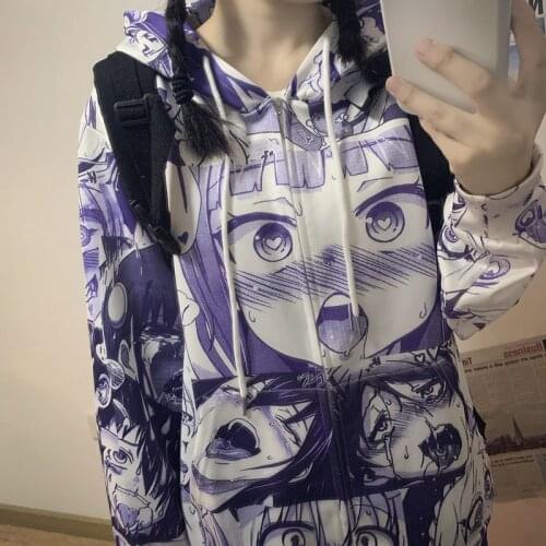 Women Female Oversize Korean Spring Hoodies Student Long Sleeve Tops Streetwear Cartoon Special Printed Fashion Harajuku Hoodies