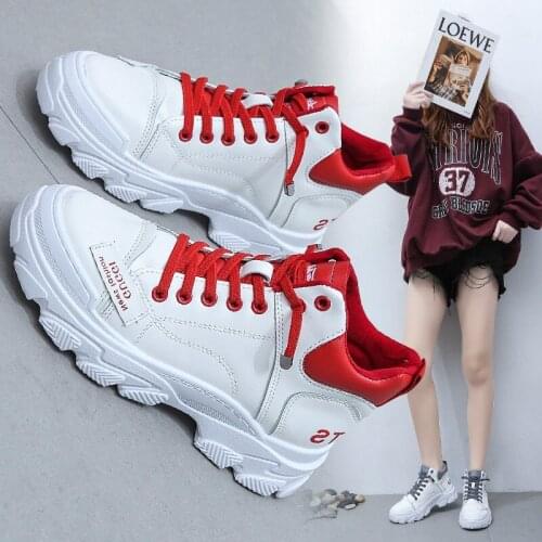 2021 fashion dad shoes women Korean version of high help fashion coloring fashion shoes thick-soled casual sneakers
