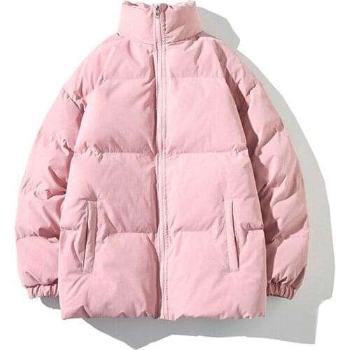 Winter jacket men and women warm thick coat stand collar solid color new clothes 5XL