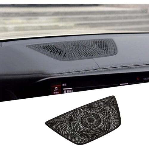 1pcs for BMW X5 G05 2019 Aluminum Alloy Black Car Dashboard Speaker Horn Mesh Decorative Cover Trim Accessories