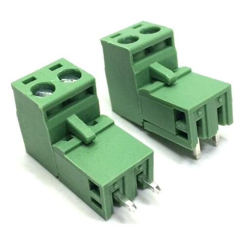 10PCS EX/KF2EDG Push-pull Wire Connectors Pitch 5.08mm 2EDG 2 Pins Screw Bend Pin Terminal Blocks Bend 90 Degree Female and male