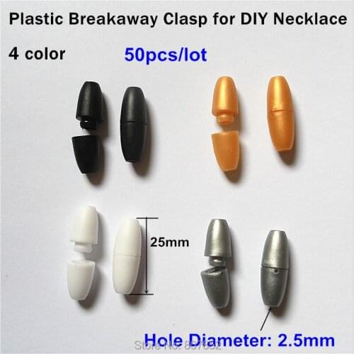 4color option ) 50pcs DIY necklaces plastic breakaway buckle clasps Plastic Closure for chew necklace Silicone Jewerly