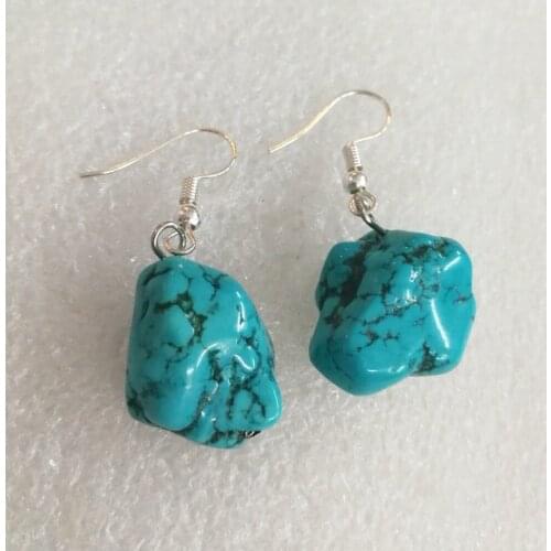 5 Pairs / Lots Woman Jewelry Classic Earring 20mm Light Blue Stone Natural Baroque Beads Dangle Hook Earrings