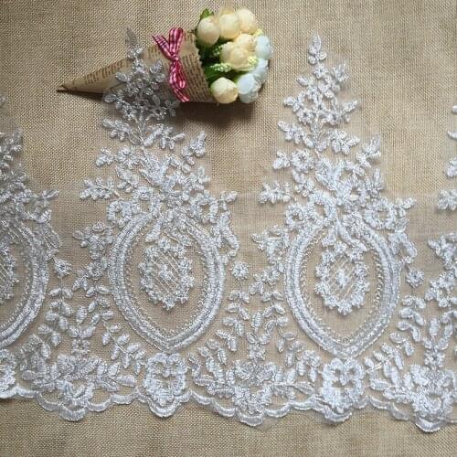 6Yards Vintage Embroidered Lace Edge Trim Ribbon Wedding Applique Silver Car Bone DIY Craft For Arts Crafts Sewing Wedding Decor