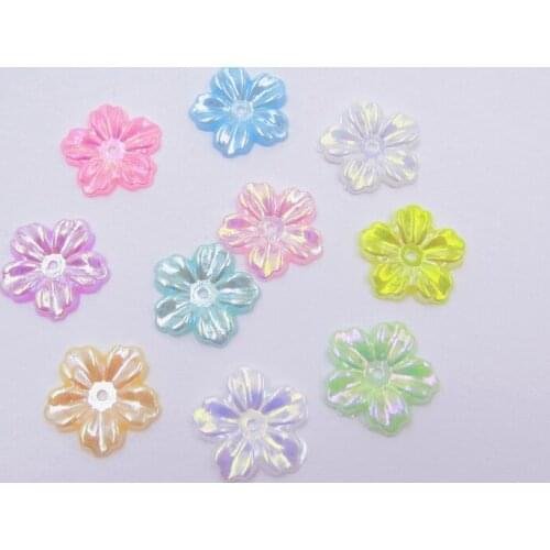 AB Mix Color 13mm Craft ABS Flatback Flower Pearls Scrapbook Beads For Cloth Needlework DIY Decoration 1000PCS