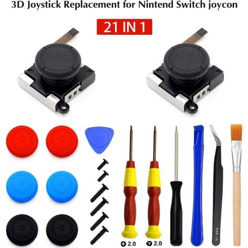 21pcs/ Set NS Switch Joycon Replacement Joystick 3D Analog Thumb Stick for Nintendo Switch Joy Con NX Tool Kits Repair Parts