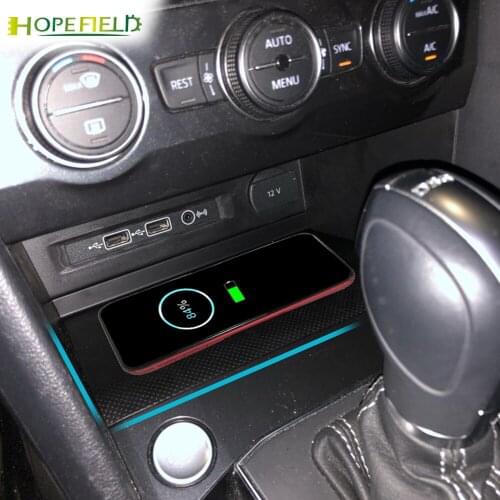 For VW Tiguan Allspace MK2 Tharu Atlas 2019 2018 2017 10W car wireless charger QI phone holder tray box mount charging panel