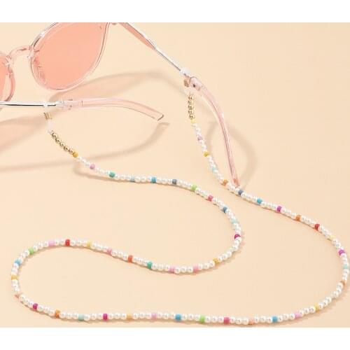 1PC Fashion Charm Women Glasses Chain Colored Beaded Eyeglass Lanyard Anti Slip Sunglasses Strap Spectacles Cord Accessories