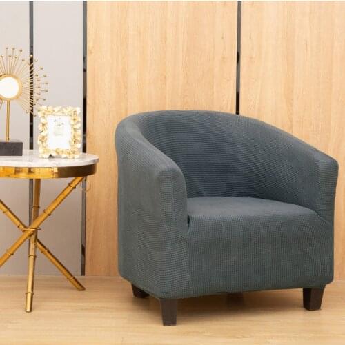 Single Semi-circular Sofa Cover Solid Color All Inclusive Sofa Chair Cover Office Cafe Hotel Round Chair Cover