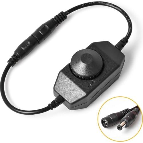 Black Knob DC12-24V Led Dimmer Switch Controller For 3528 5050 2216 Strip Ribbon Tape Light