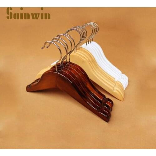 Sainwin 5pcs/lot Wood Hangers For Clothes Rack Baby Wooden Hanger Clothing Store Hanger