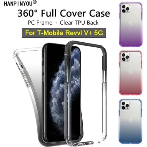 For T-Mobile Revvl V Plus 5G 6.82" 360 Full Cover Ultra Clear Gradient Phone Case PC & Silicone TPU Back Screen Protector Shell