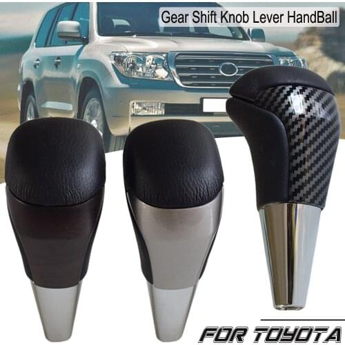 For Toyota Land Cruiser 200 2016 2017 2018 2019 2020 Car Leather Wooden Carbon fiber Gear Shift Knob Accessories