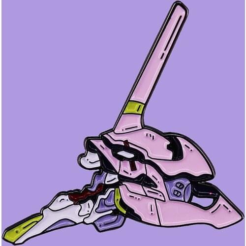 Anime Evangelion EVA-01 Cool Mecha Brooch Pins Enamel Metal Badges Lapel Pin Brooches Jackets Jeans Fashion Jewelry Accessories