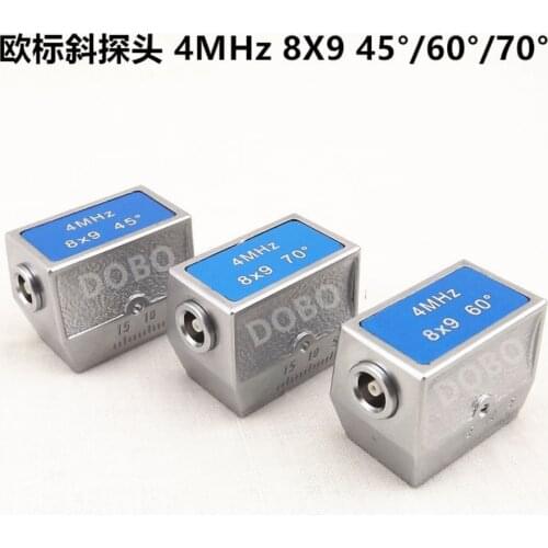 European standard ultrasonic Angle probe / 4MHZ 8x9 60 °/ Nondestructive testing of steel structure weld / UT detector probe