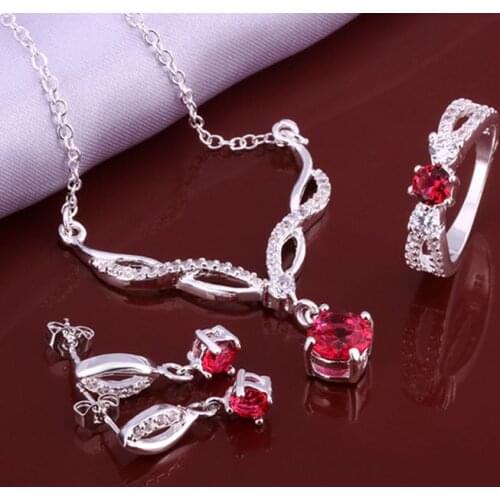 925 sterling silver jewelry set, fashion jewelry set Earring 508 Necklace 533 Ring 401-8 /ifcaqwja iquariba S635