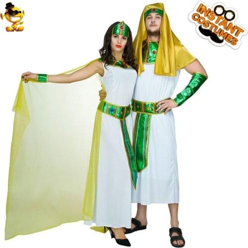 Adult Lover Egyptian Pharaoh Cleopatra Dress Costume Role Play Carnival Party Cosplay Egypt Pharaoh Costume for Couple