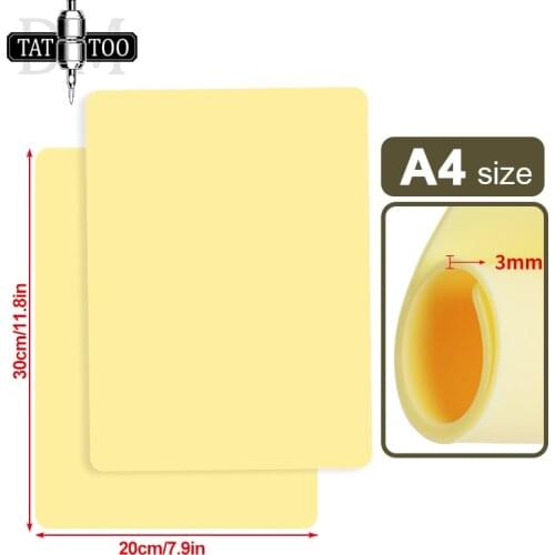 3MM A4 Size Tattoo Pratice Skin Double Sides Silicone Microblading Eyebrow Permanent Makeup Practice Skin Tattoo Supplies