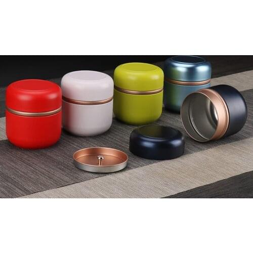 Round Metal Storage Boxes Portable Sealed Mini Tea Cans Coffee Food Container Small Tin Jars Boxes Wedding Metal Candy Gift Box