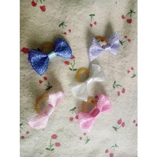 Pet small handmade silver jewelry and flower butterfly bow head dog band no pearl band100pcs