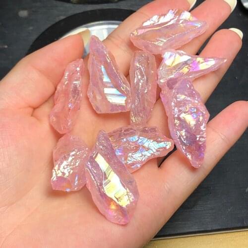 Natural rose quartz crystal Wand Acqua Aura Crystal Quartz Point Present Love Gift Jewelry Accessory