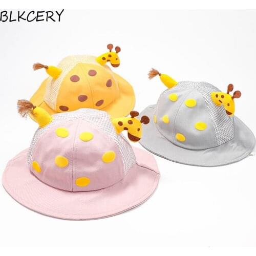 Summer New Sun Hat Lovely Cartoon Baby Breathable Beach Bucket Cap Children Protection Fisherman Hats for Little Kids 0-3 Years