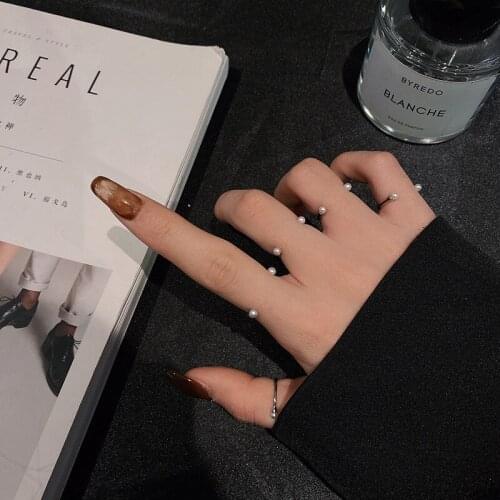 Fashion Pearl Ring for Women Girl Sweet Romantic Geometric Personality Simple Gold Color Jewelry Party Wedding Gift New Trend