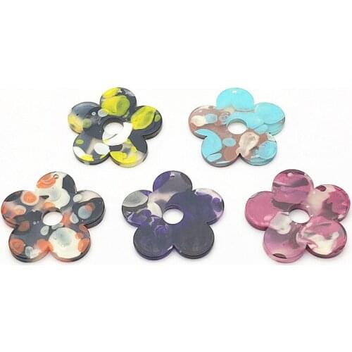 New arrival! 32x33mm 100pcs Acrylic flower Charm for Hand Made Earrings DIY parts,Jewelry Accessories Findings & Components