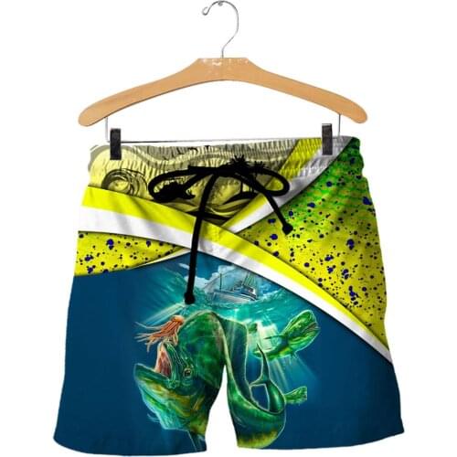 Tessffel NewFashion Animal Marlin Bass Hunting Fishing Hunter Camo Casual 3DPrint Unisex Short pants Summer Shorts Men/Women s-2
