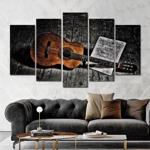 Guitar Violin Posters Canvas Prints Graffiti Street Art Modern Home Decor Wall Pictures for Living Room Wall Painting Cuadros