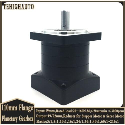 Nema42 Planetary Gearbox Gear Speed Reducer 110mm Flange Ratio 10:1 Input 19mm Output 22mm Torque 70Nm Stepper Motor Reducer