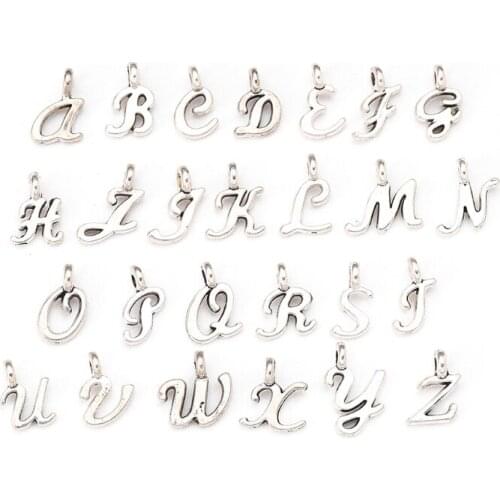 Letter Pendant Series Alloy Letter A-Z Pendant English Letter Pendant Jewelry Accessories Suitable for Diy Bracelet
