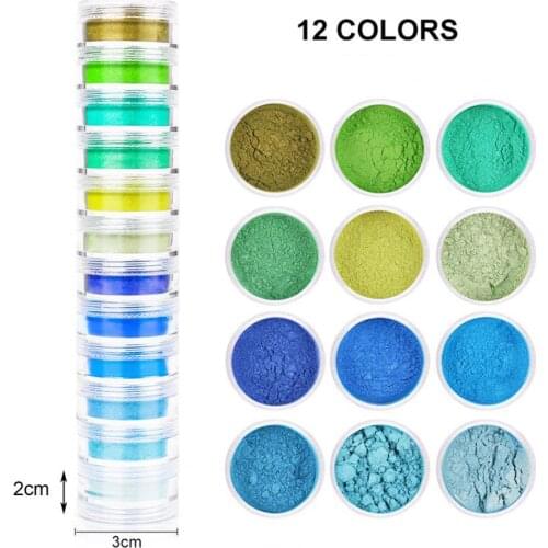 12Pcs/Set Nail Powder Creative DIY Safe Ingredient Shinny Dust Fluorescence DIY Nail Art Decor for Beauty