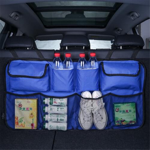 Universal Auto Rear Seat Back Car Storage Bag Multi Hanging Nets Pocket Trunk Bag Organizer Stowing Tidying Interior Accessories
