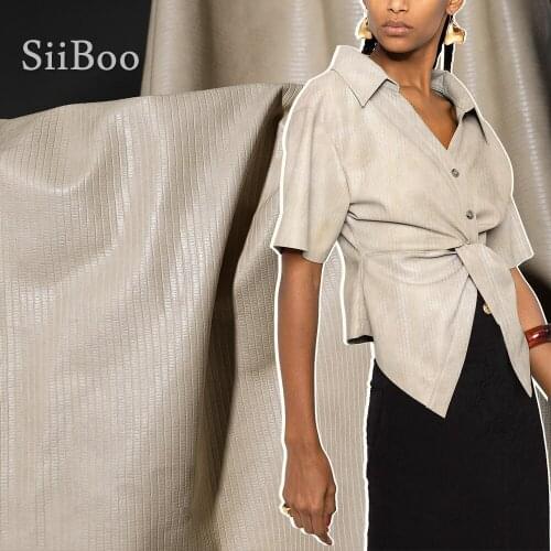 Siiboo PU viscose bonded fake leather fabric for high grade garment material blazer suits lizard pattern sp6510