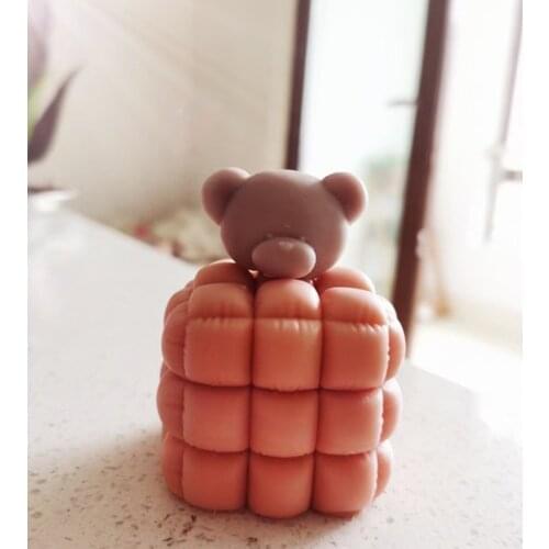 Bear Head Silicone Mold Aromatherapy Candle Making Teddy Bear Head Candle Mold Home Cake Candle Decoration