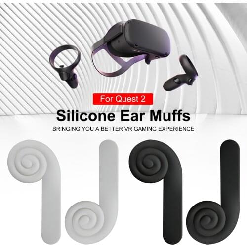VR Silicone Ear Muffs For Oculus Quest 2 VR Headset Enhancing Sound Solution Silicone Ear Muffs For Oculus Quest/ Quest 2