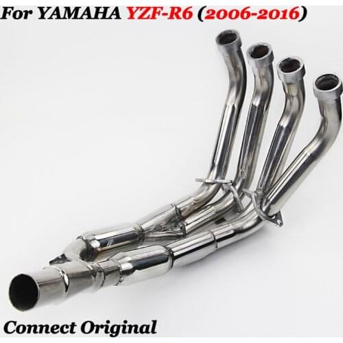 Slip On For Yamaha R6 YZF-R6 2006-2016 Motorcycle Exhaust Systems Headers Pipes 51mm Exhaust Escape Modified Front Link Pipe