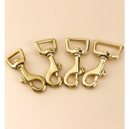 Solid Brass Lobster Trigger Swivel Eye Snap Hook High Quality Leather Craft Bag Strap Belt Hook Clasp Heavy Duty Pet Dog Leash C