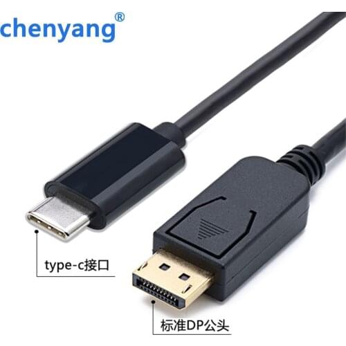 USB 3.1 Type C USB-C to DisplayPort DP 4K UHD HDTV Cable for Chromebook & Macbook & Laptop 1.8m 6ft Black Color