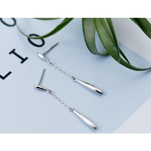 MloveAcc 100% 925 Solid Real Sterling Silver Tassel Droplets Stud Earrings Xmas Gift for Teen Girls Women