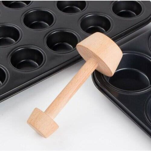 1PC Wooden Egg Tart Bottom Mould Double Headed DIY Egg Tart Tamper Mold Kitchen Baking Pastry Cupcake Moulds Cakes Tools