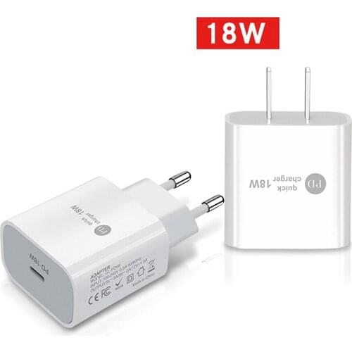 18W USB Quick PD Charger Adapter Fast Charging Travel Chargers Replacement for i-Phone 12