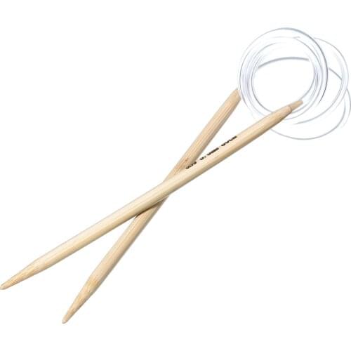5.5mmBamboo Circular Knitting Needles Natural 12cmlong DIY Knitting Needles Handle Home Knitting Weave Yarn Crafts Tools, 1 Pair