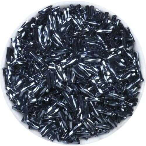 Gunblack Glass Bugles Seed Bead Jewelry Making Spiral Tube Straight Line Shape Colorful Beads DIY Bracelet Necklace About 500pcs